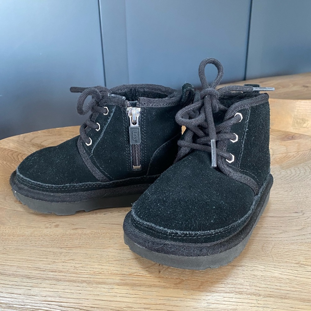 UGG Kids Black Suede Boots